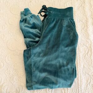 Victoria's Secret Velour Jogger Pants VS Logo Y2K XS Bratz Streetwear Cozy